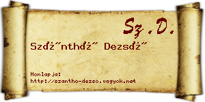 Szánthó Dezső névjegykártya
