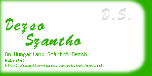 dezso szantho business card